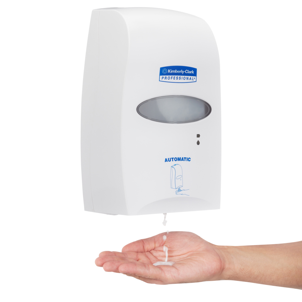Kimberly-Clark Professional™ berührungsfreier automatischer Seifenspender 92147 – 1 x Spender für Handdesinfektionsmittel, weiß (geeignet für 1,2 l Kassetten)